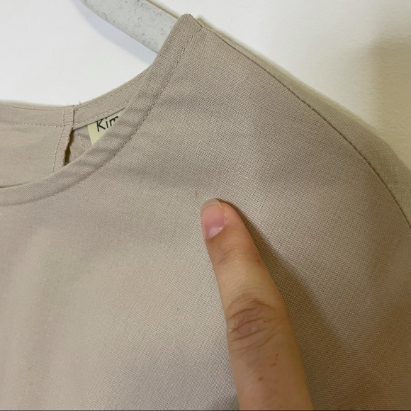 Kim & Proper Womens S Brigitte Dress Ruffle Minimalist Neutral Quiet Luxury - Picture 9 of 16